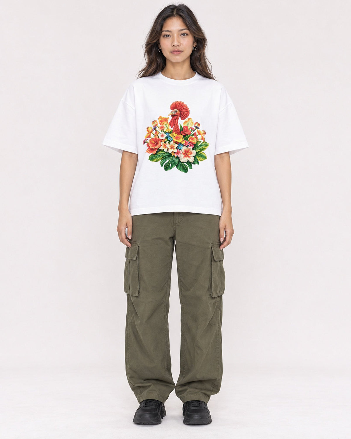 Mockup Boxy Heavyweight Tee White female full-body 02