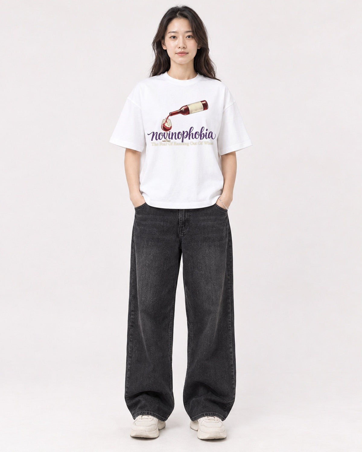 Mockup Boxy Heavyweight Tee White female full-body 03