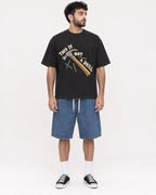 Mockup Boxy Heavyweight Tee Black male full-body 07