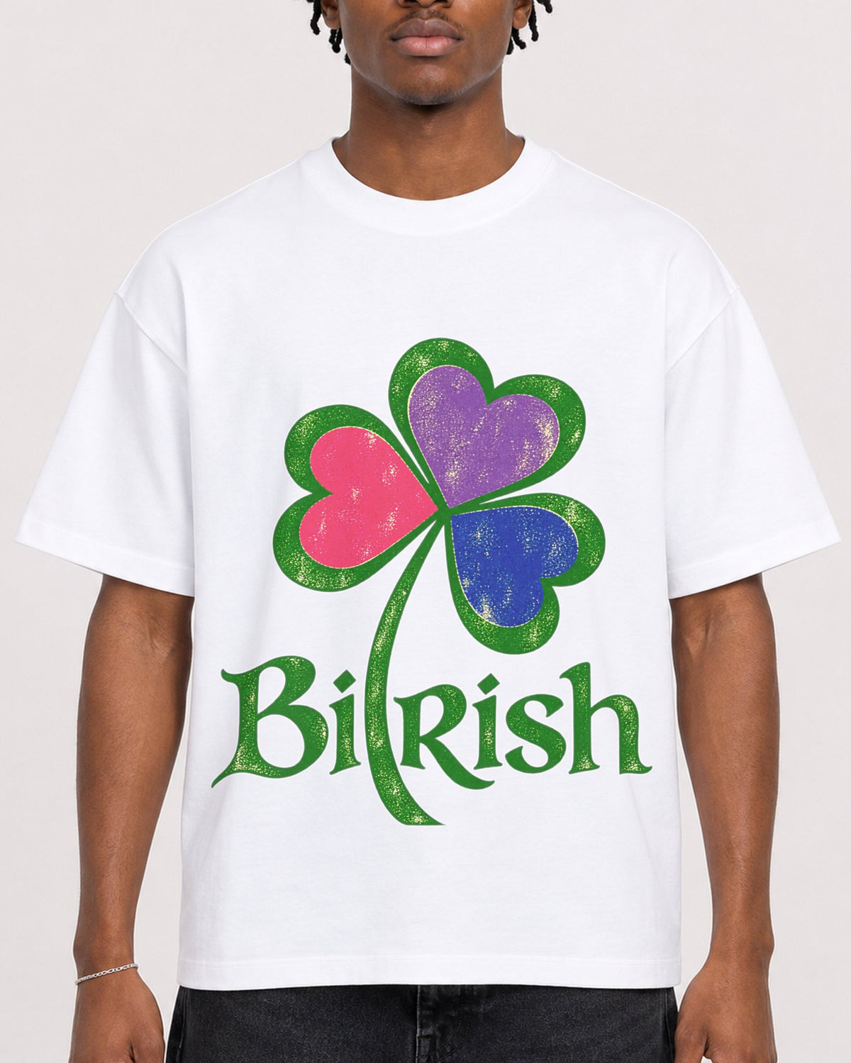 Mockup Boxy Heavyweight Tee White male close-up 05