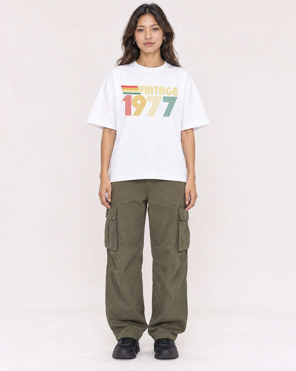 Mockup Boxy Heavyweight Tee White female full-body 02