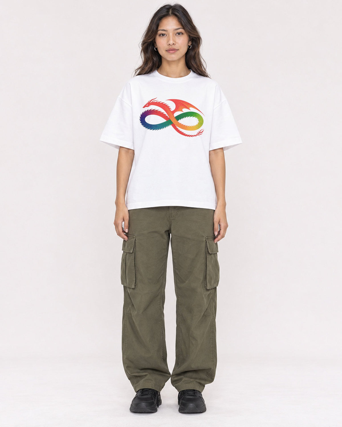 Mockup Boxy Heavyweight Tee White female full-body 02