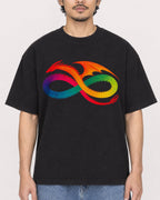 Mockup Boxy Heavyweight Tee Black male close-up 02