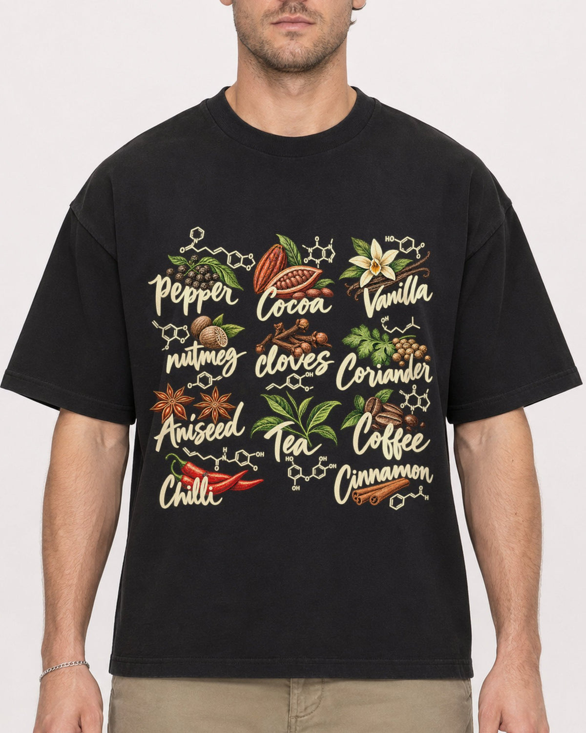 Mockup Boxy Heavyweight Tee Black male close-up 08