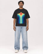 Mockup Boxy Heavyweight Tee Black male full-body 05