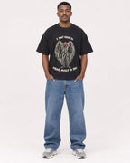 Mockup Boxy Heavyweight Tee Black male full-body 14