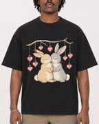 Mockup Boxy Heavyweight Tee Black male close-up 04
