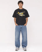 Mockup Boxy Heavyweight Tee Black male full-body 06