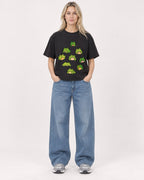 Mockup Boxy Heavyweight Tee Black female full-body 08