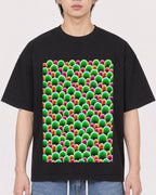 Mockup Boxy Heavyweight Tee Black male close-up 11
