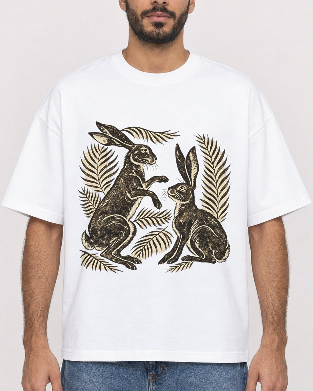Mockup Boxy Heavyweight Tee White male close-up 07