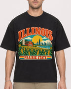 Mockup Boxy Heavyweight Tee Black male close-up 08