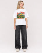 Mockup Boxy Heavyweight Tee White female full-body 08