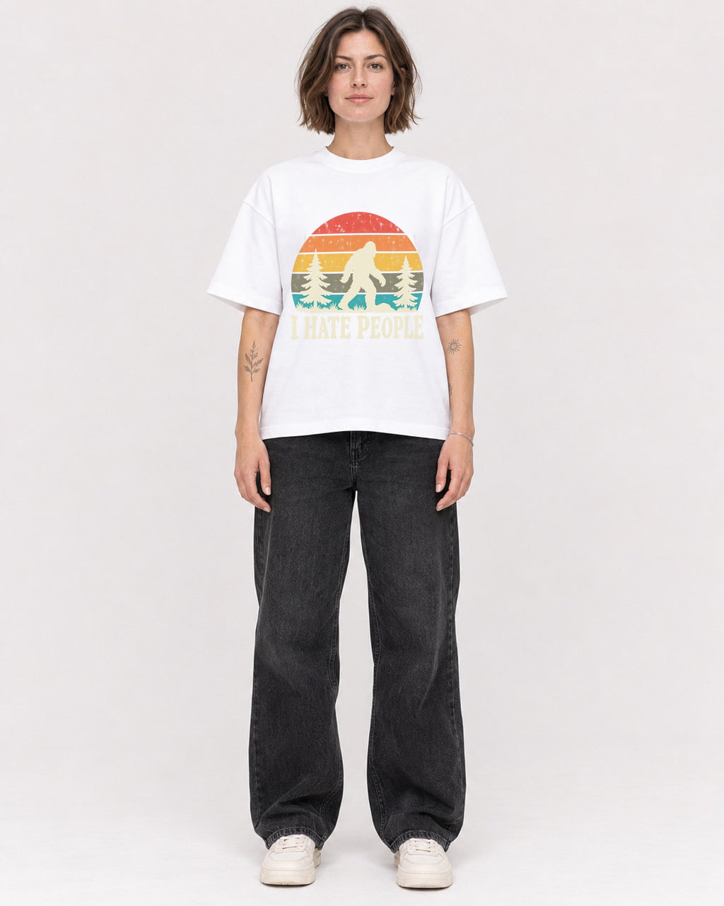 Mockup Boxy Heavyweight Tee White female full-body 18