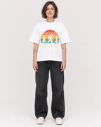 Mockup Boxy Heavyweight Tee White female full-body 18