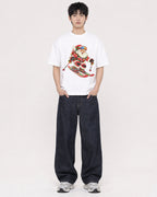 Mockup Boxy Heavyweight Tee White male full-body 01