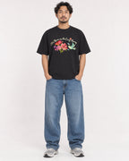 Mockup Boxy Heavyweight Tee Black male full-body 02