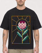 Mockup Boxy Heavyweight Tee Black male close-up 48