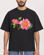 Mockup Boxy Heavyweight Tee Black male close-up 07