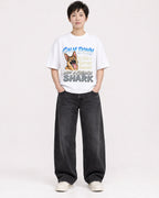 Mockup Boxy Heavyweight Tee White female full-body 23