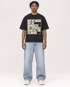 Mockup Boxy Heavyweight Tee Black male full-body 05