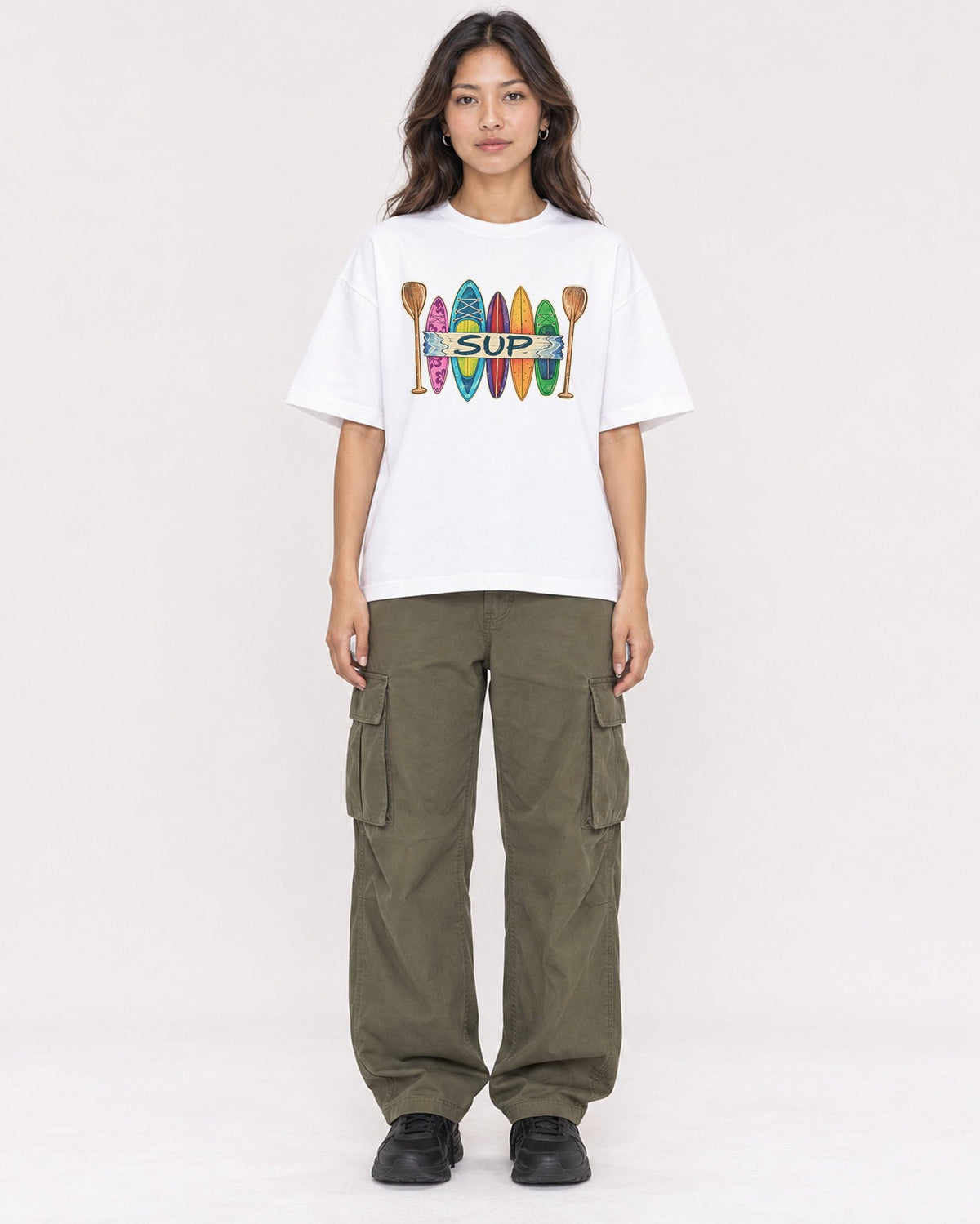 Mockup Boxy Heavyweight Tee White female full-body 02