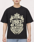 Mockup Boxy Heavyweight Tee Black male close-up 01