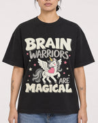 Mockup Boxy Heavyweight Tee Black female close-up 12