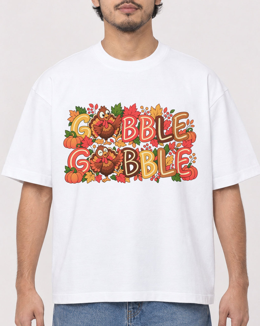 Mockup Boxy Heavyweight Tee White male close-up 02