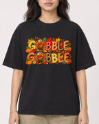 Mockup Boxy Heavyweight Tee Black female close-up 02