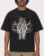 Mockup Boxy Heavyweight Tee Black male close-up 04