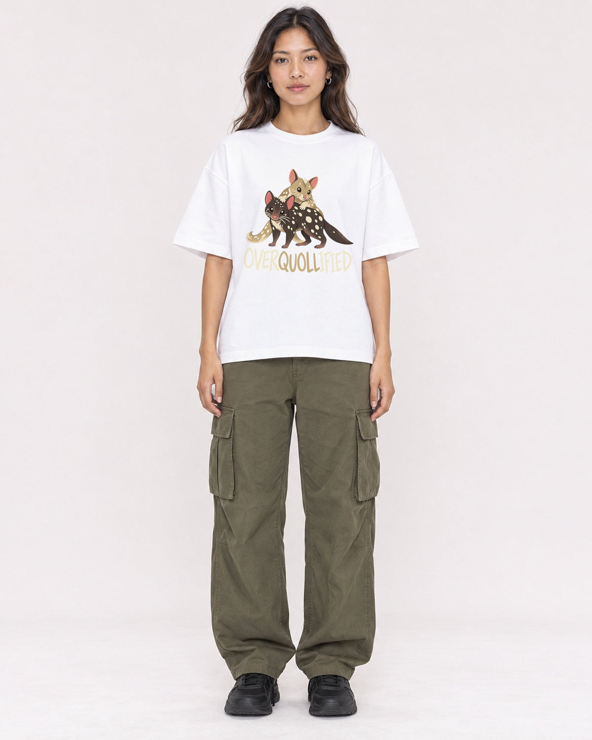 Mockup Boxy Heavyweight Tee White female full-body 02