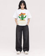 Mockup Boxy Heavyweight Tee White female full-body 13
