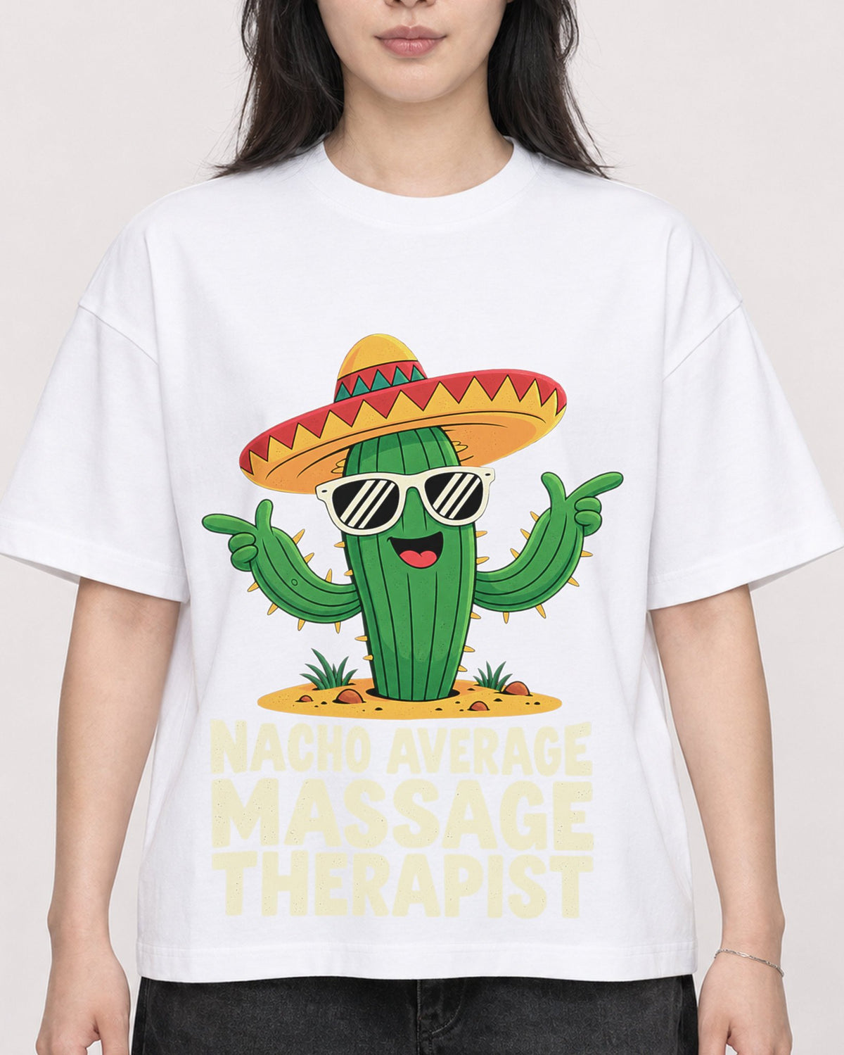 Mockup Boxy Heavyweight Tee White female close-up 13