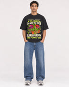 Mockup Boxy Heavyweight Tee Black male full-body 10