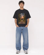 Mockup Boxy Heavyweight Tee Black male full-body 06