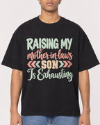 Mockup Boxy Heavyweight Tee Black male close-up 10