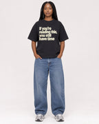 Mockup Boxy Heavyweight Tee Black female full-body 04
