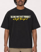 Mockup Boxy Heavyweight Tee Black male close-up 04