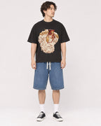 Mockup Boxy Heavyweight Tee Black male full-body 03