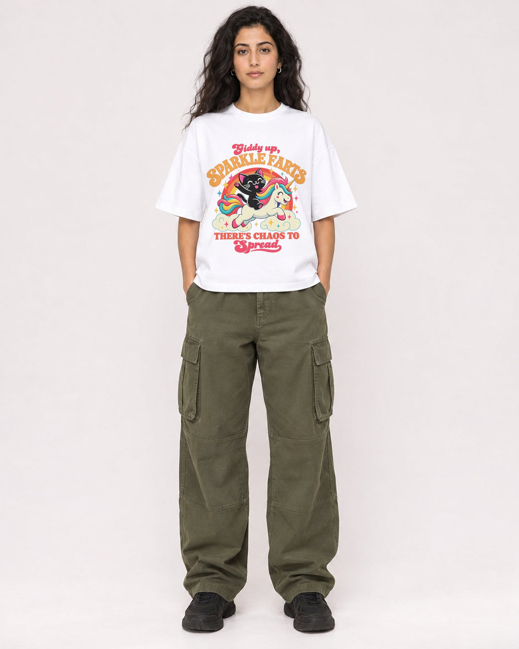 Mockup Boxy Heavyweight Tee White female full-body 07