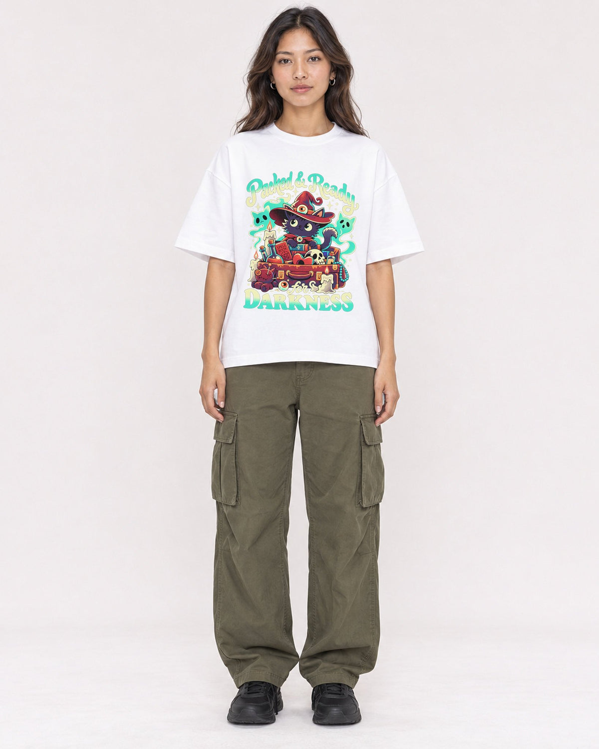 Mockup Boxy Heavyweight Tee White female full-body 02