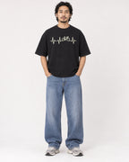 Mockup Boxy Heavyweight Tee Black male full-body 22