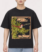 Mockup Boxy Heavyweight Tee Black male close-up 01