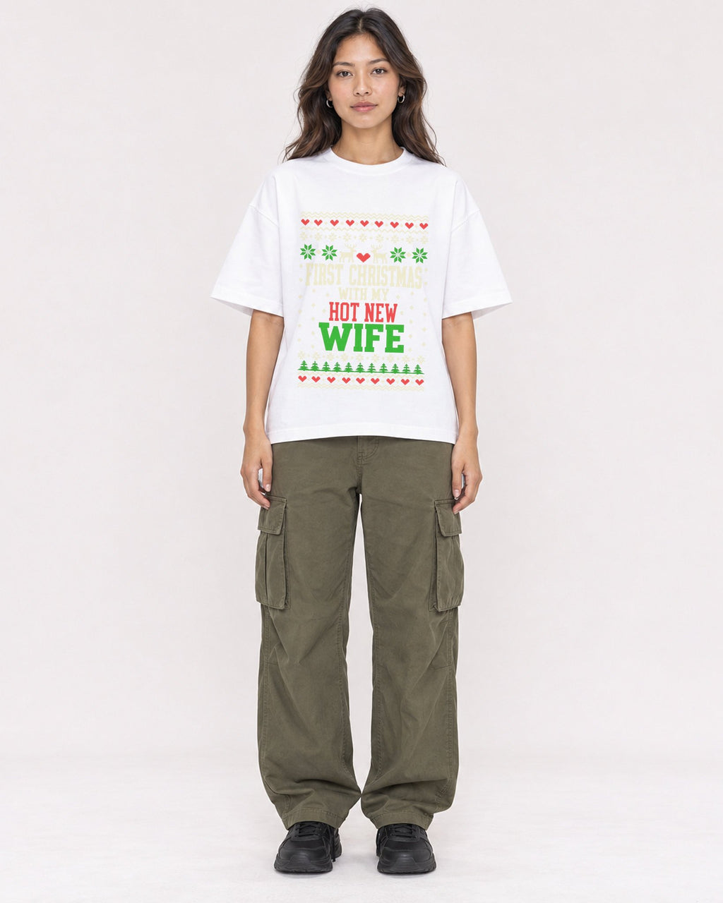 Mockup Boxy Heavyweight Tee White female full-body 02
