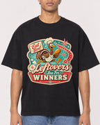Mockup Boxy Heavyweight Tee Black male close-up 10