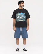 Mockup Boxy Heavyweight Tee Black male full-body 07
