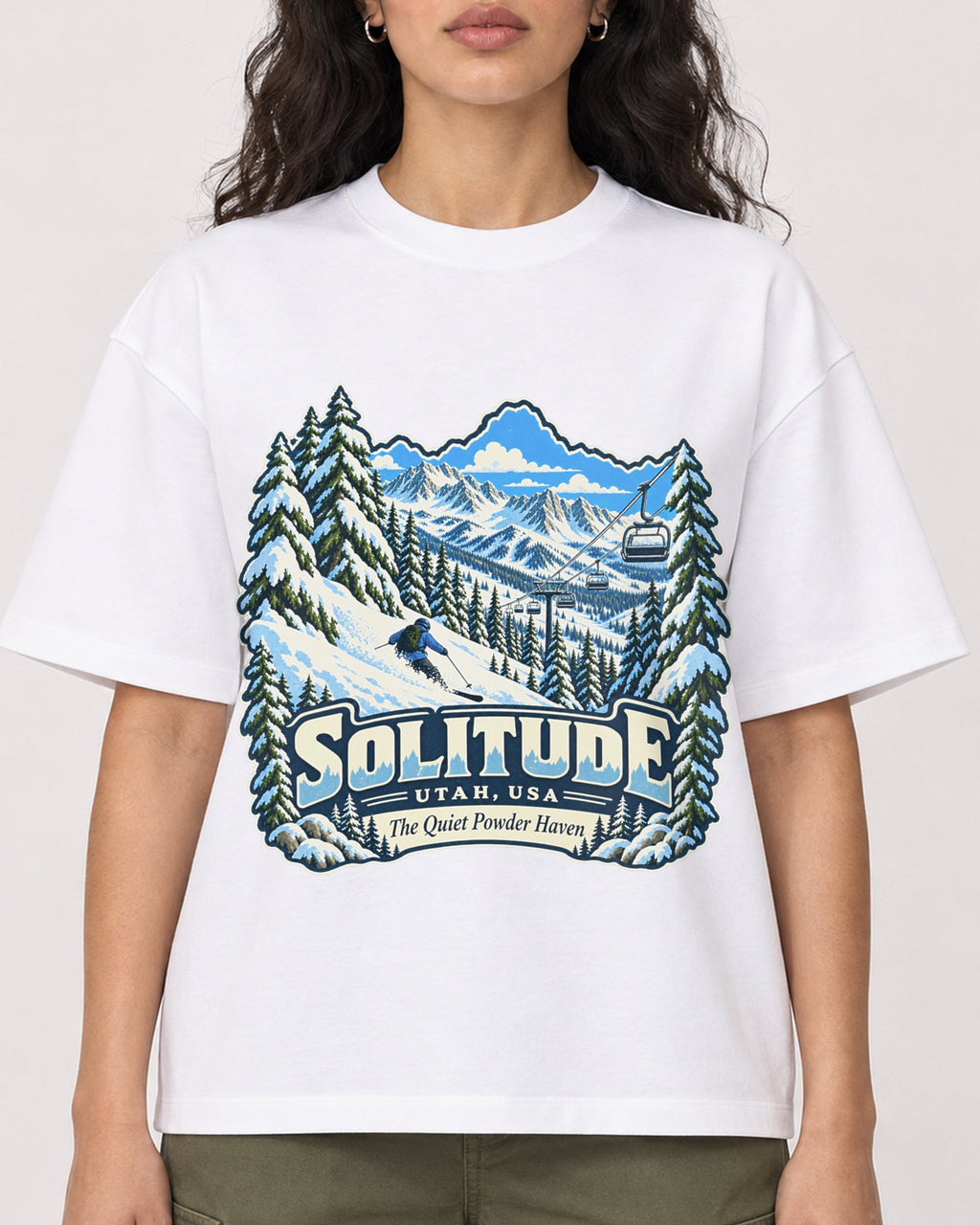 Mockup Boxy Heavyweight Tee White female close-up 07