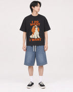 Mockup Boxy Heavyweight Tee Black male full-body 11