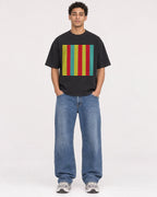 Mockup Boxy Heavyweight Tee Black male full-body 10